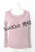 axes femme / モチーフレースリブプルオーバー  濃ピンク T-26-01-16-005-AX-TO-IG-ZTK548