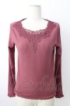 画像1: axes femme / モチーフレースリブプルオーバー  濃ピンク T-26-01-16-005-AX-TO-IG-ZTK548 (1)