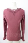画像2: axes femme / モチーフレースリブプルオーバー  濃ピンク T-26-01-16-005-AX-TO-IG-ZTK548 (2)