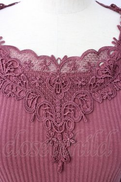 画像3: axes femme / モチーフレースリブプルオーバー  濃ピンク T-26-01-16-005-AX-TO-IG-ZT