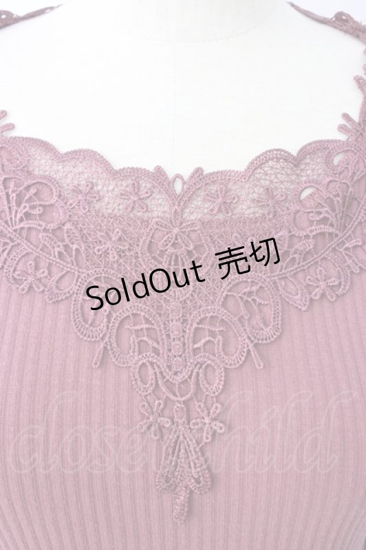 画像3: axes femme / モチーフレースリブプルオーバー  濃ピンク T-26-01-16-005-AX-TO-IG-ZTK548 (3)