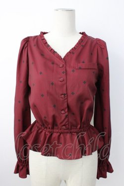 画像1: EATME / クロスptVネックブラウス  ボルドー T-26-01-16-008-LO-OP-SA-ZT