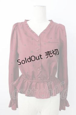 画像1: EATME / クロスptVネックブラウス  ボルドー T-26-01-16-008-LO-OP-SA-ZTK548