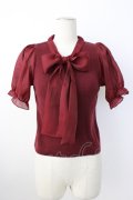 evelyn / 袖シフォンボウタイニット  ボルドー T-26-01-16-009-LO-TO-SA-ZT