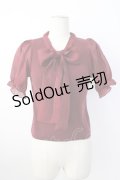 evelyn / 袖シフォンボウタイニット  ボルドー T-26-01-16-009-LO-TO-SA-ZTK548