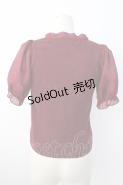 画像2: evelyn / 袖シフォンボウタイニット  ボルドー T-26-01-16-009-LO-TO-SA-ZTK548