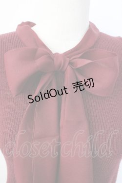 画像4: evelyn / 袖シフォンボウタイニット  ボルドー T-26-01-16-009-LO-TO-SA-ZTK548