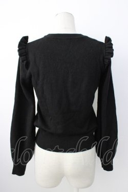 画像2: Ank Rouge / ハイネックパール&リボンニットトップス  黒Ｘ白 T-26-01-16-012-CA-TO-SA-ZT