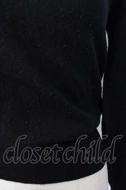 画像5: Ank Rouge / ハイネックパール&リボンニットトップス  黒Ｘ白 T-26-01-16-012-CA-TO-SA-ZT