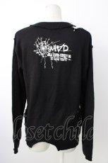 画像2: MAD / 安ピン&クラッシュニットトップス S 黒Ｘ白Ｘ赤 T-26-01-16-013-PU-TO-SA-ZI (2)