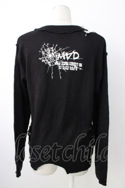 画像2: MAD / 安ピン&クラッシュニットトップス S 黒Ｘ白Ｘ赤 T-26-01-16-013-PU-TO-SA-ZT