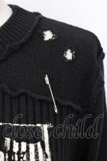画像3: MAD / 安ピン&クラッシュニットトップス S 黒Ｘ白Ｘ赤 T-26-01-16-013-PU-TO-SA-ZI (3)