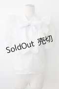 evelyn / Vフリルボウタイブラウス  ホワイト T-26-01-16-016-LO-BL-SA-ZTK549