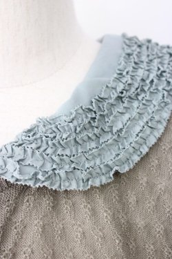 画像3: KANEKO ISAO / ピコフリル使い襟つきカーディガン  チャコールグレー T-26-01-16-002-EL-TO-OW-ZT