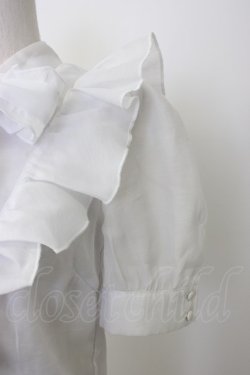 画像3: evelyn / Vフリルボウタイブラウス  ホワイト T-26-01-16-016-LO-BL-SA-ZT