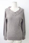axes femme / Ｖネックニットプルオーバー  グレー T-26-01-16-017-AX-TO-IG-ZT