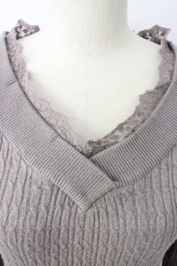 画像4: axes femme / Ｖネックニットプルオーバー  グレー T-26-01-16-017-AX-TO-IG-ZT