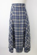 axes femme / 起毛チェック編上スカート  ブルー T-26-01-16-022-AX-SK-SA-ZT