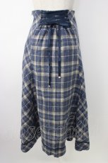画像2: axes femme / 起毛チェック編上スカート  ブルー T-26-01-16-022-AX-SK-SA-ZT565 (2)