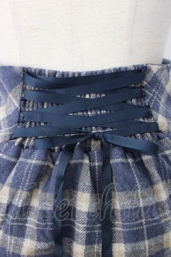 画像3: axes femme / 起毛チェック編上スカート  ブルー T-26-01-16-022-AX-SK-SA-ZT