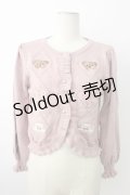 axes femme kawaii / Rosy Bearニットカーデ  ピンク T-26-01-18-003-AX-TO-SA-ZT560