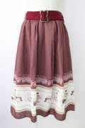 axes femme POETIQUE / レトロ喫茶ベルト付スカート  ボルドー T-26-01-18-024-AX-SK-SA-ZT
