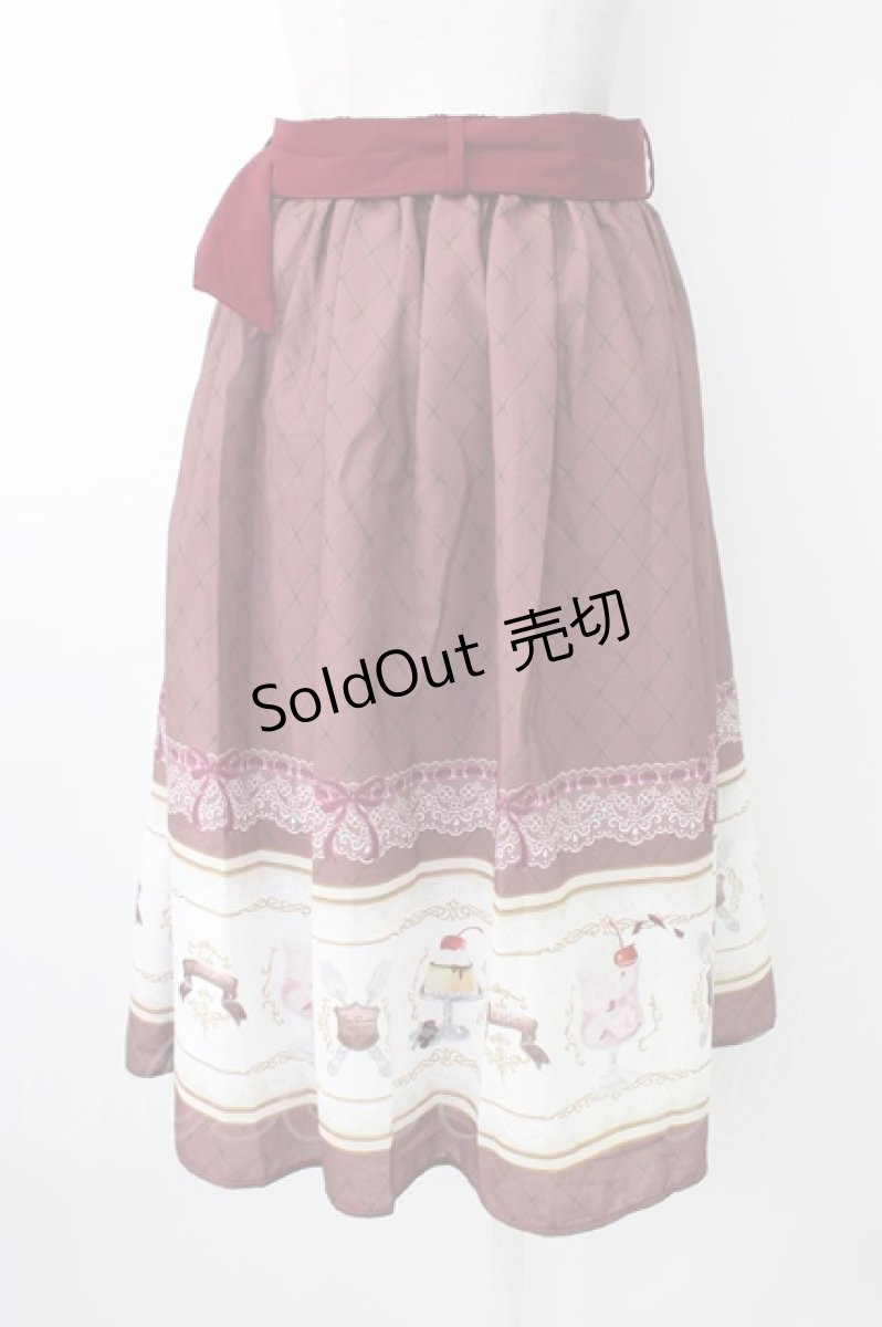 画像2: axes femme POETIQUE / レトロ喫茶ベルト付スカート  ボルドー T-26-01-18-024-AX-SK-SA-ZH (2)