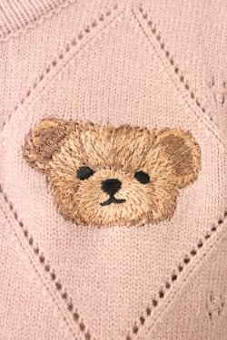 画像3: axes femme kawaii / Rosy Bearニットカーデ  ピンク T-26-01-18-003-AX-TO-SA-ZT