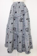 axes femme kawaii / おさんぽテリア柄スカート  黒チェック T-26-01-18-028-AX-SK-SA-ZT