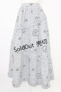 画像1: axes femme kawaii / おさんぽテリア柄スカート  黒チェック T-26-01-18-028-AX-SK-SA-ZT570