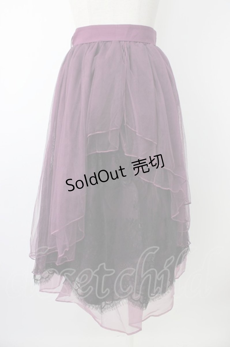 画像2: axes femme POETIQUE / バックフリルチュールスカート M パープル T-26-01-18-029-AX-SK-SA-ZH (2)