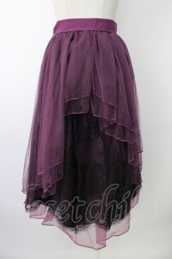 画像2: axes femme POETIQUE / バックフリルチュールスカート M パープル T-26-01-18-029-AX-SK-SA-ZT