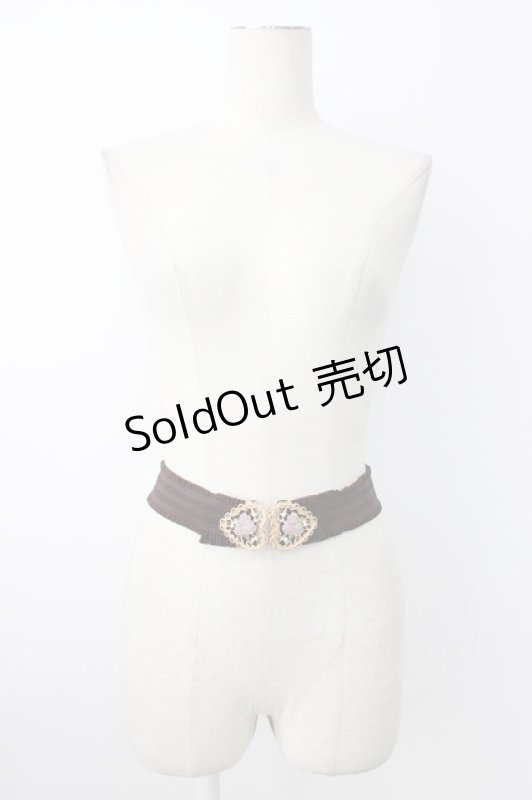 画像1: axes femme / ハートローズゴムベルト  ブラウン T-26-01-18-035-AX-ZA-SA-ZT485 (1)