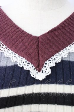 画像3: axes femme POETIQUE / ボーダーVネックニット  マルチカラー T-26-01-18-006-AX-TO-SA-ZT