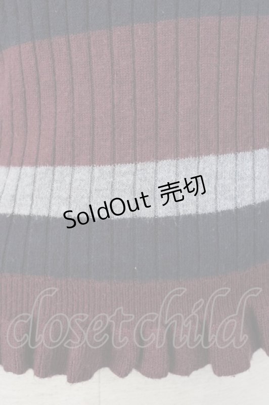 画像5: axes femme POETIQUE / ボーダーVネックニット  マルチカラー T-26-01-18-006-AX-TO-SA-ZT560 (5)