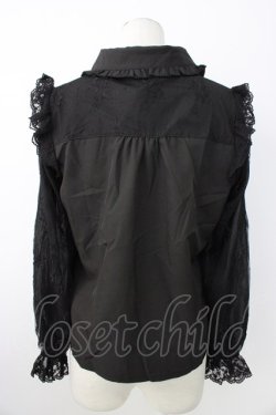 画像2: axes femme POETIQUE / レースデザインガーリーブラウス M クロ T-26-01-18-008-AX-BL-SA-ZT