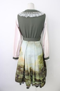 画像2: With Puji / 絵画風プリント長袖ワンピース S グリーン T-26-01-18-010-EL-OP-SA-ZT