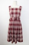 画像1: axes femme POETIQUE / チェック柄ベルト付きチュニ  ボルドーチェックＸ白 T-26-01-18-011-AX-OP-SA-ZH (1)
