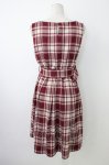 画像2: axes femme POETIQUE / チェック柄ベルト付きチュニ  ボルドーチェックＸ白 T-26-01-18-011-AX-OP-SA-ZH (2)