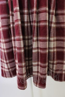 画像4: axes femme POETIQUE / チェック柄ベルト付きチュニ  ボルドーチェックＸ白 T-26-01-18-011-AX-OP-SA-ZT