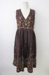 画像1: axes femme / 刺繍入りワンピース  ブラウン T-26-01-18-012-AX-OP-SA-ZT569 (1)