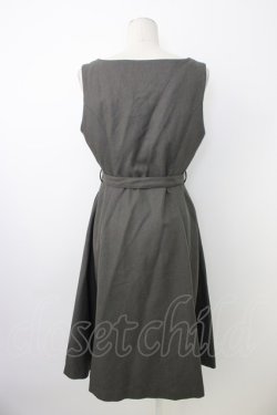 画像2: F&A / ゴールドべっ甲釦Vネックジャンパースカート  グレー T-26-01-18-013-LO-OP-SA-ZT