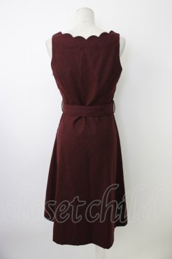 画像2: an another angelus / ベルト付きスカラップジャンスカ  ボルドー T-26-01-18-014-CA-OP-SA-ZT