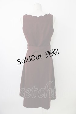 画像2: an another angelus / ベルト付きスカラップジャンスカ  ボルドー T-26-01-18-014-CA-OP-SA-ZT569