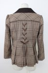 画像2: axes femme NOSTALGIE / 刺繍入りグレンチェックジャケット M ブラウン T-26-01-18-017-AX-JA-SA-ZT569 (2)