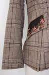 画像5: axes femme NOSTALGIE / 刺繍入りグレンチェックジャケット M ブラウン T-26-01-18-017-AX-JA-SA-ZT569 (5)