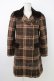 画像1: axes femme / 別珍襟チェックコート M ブラウン T-26-01-18-018-AX-CO-SA-ZT (1)