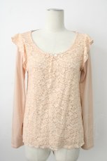 画像1: axes femme / レース使いプルオーバー M ピンク T-26-01-21-003-AX-TO-SA-ZT566 (1)