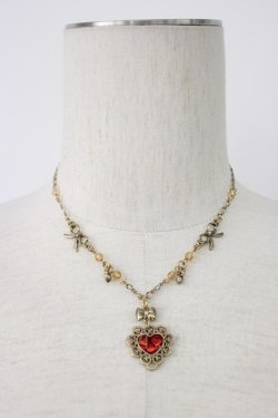 画像1: axes femme / ハートＸリボンネックレス  ゴールド T-26-01-21-032-AX-AC-SA-ZT