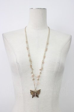 画像1: axes femme / ステンドエポ蝶ネックレス  アワピンク T-26-01-21-033-AX-AC-SA-ZT